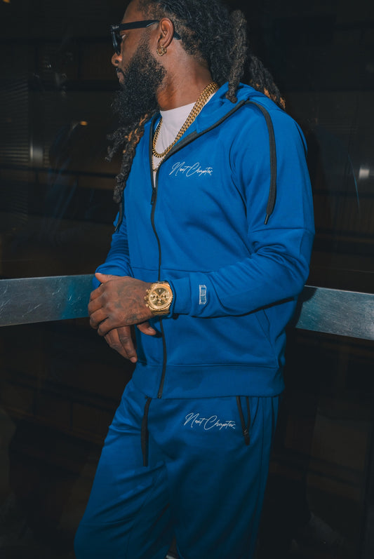 Track Tech Zip Up Set. Nipsey Blue.