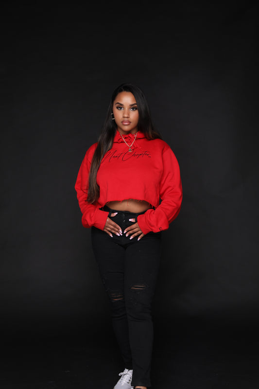 Crop Top Fleece "Cherry Red"