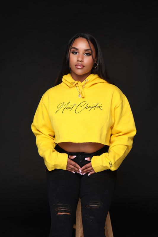 Crop Top Fleece "Yellow & Black"