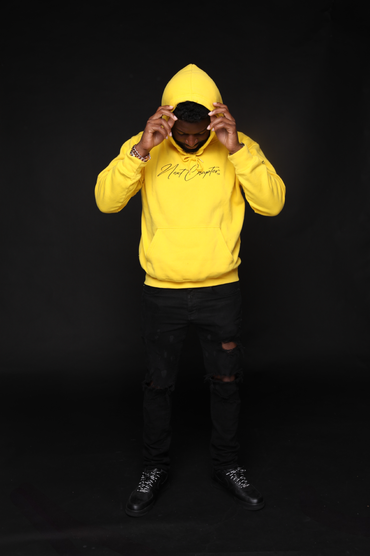 Heavy Blend Fleece Hoodie Yellow & Black