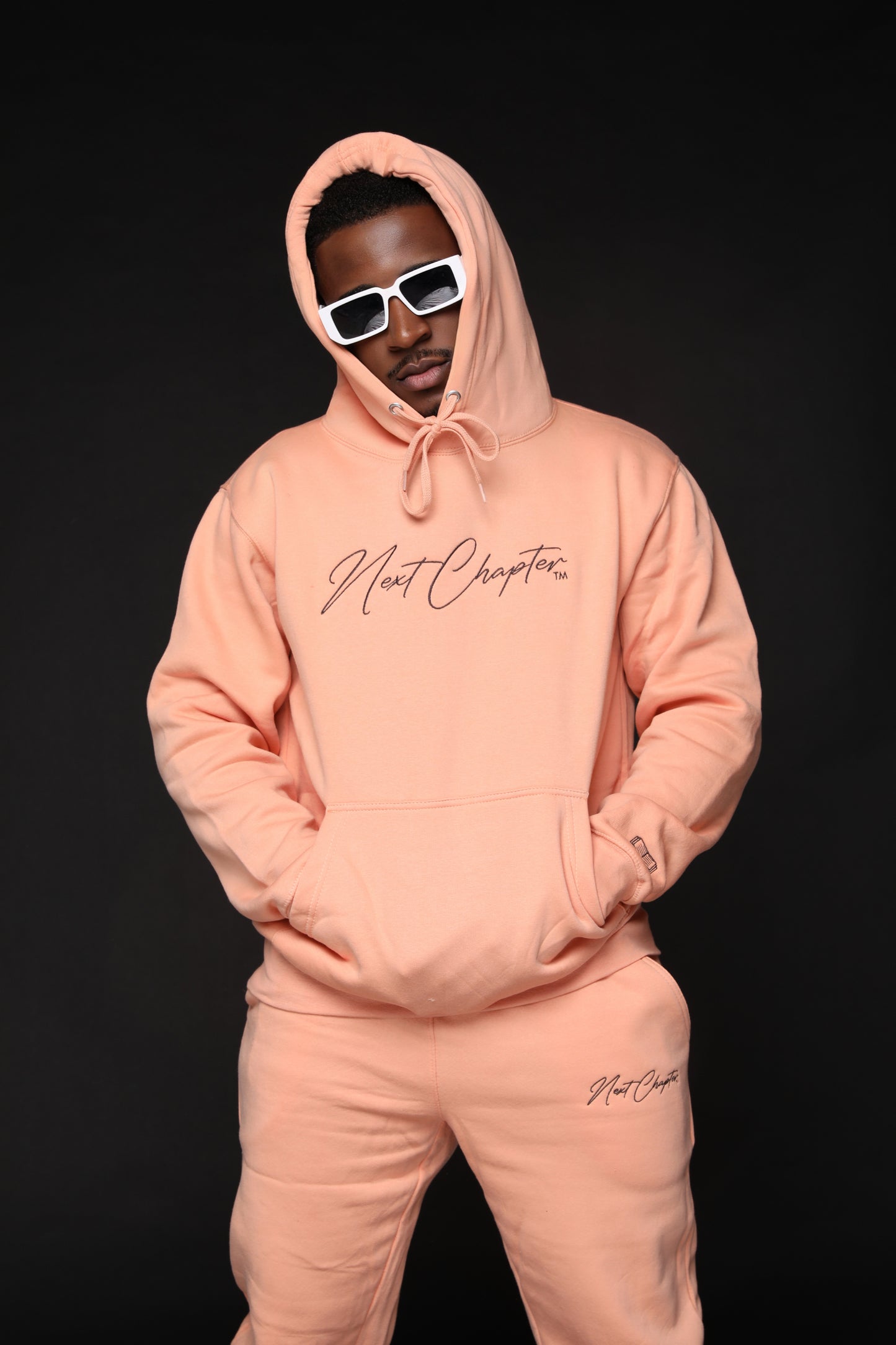 Heavy Blend Fleece Hoodie Sweatsuit Peach.