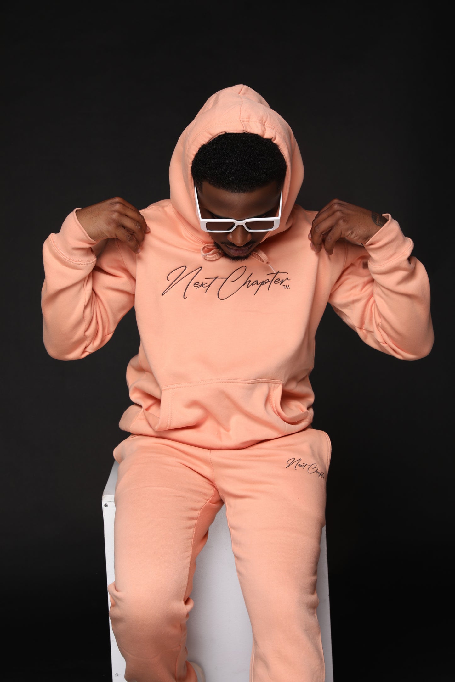 Heavy Blend Fleece Hoodie Sweatsuit Peach.