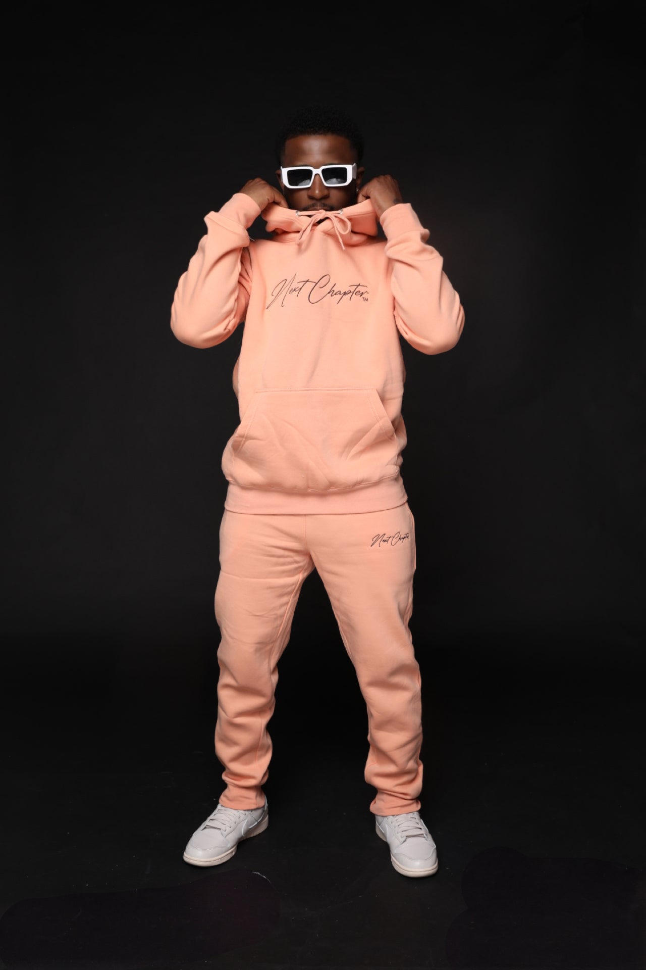 Heavy Blend Fleece Hoodie Sweatsuit Peach.