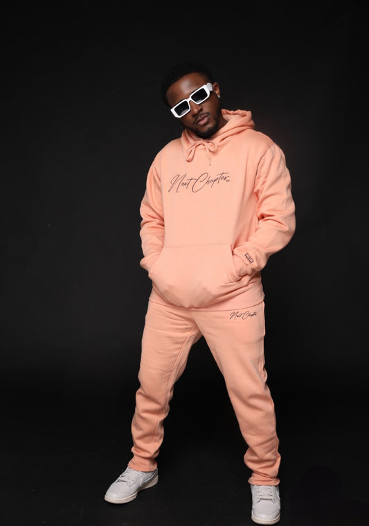 Heavy Blend Fleece Hoodie Sweatsuit Peach.