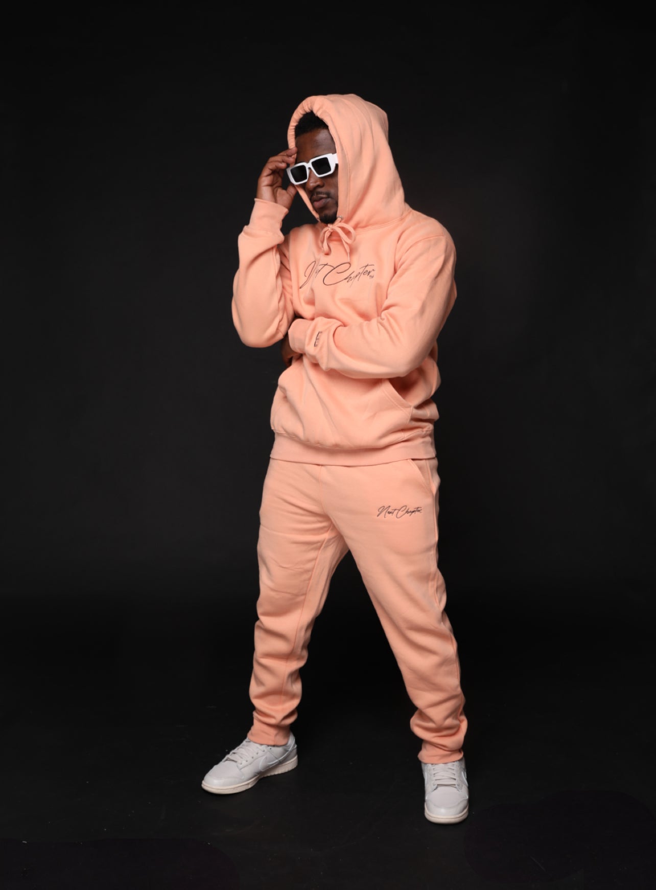 Heavy Blend Fleece Hoodie Sweatsuit Peach.