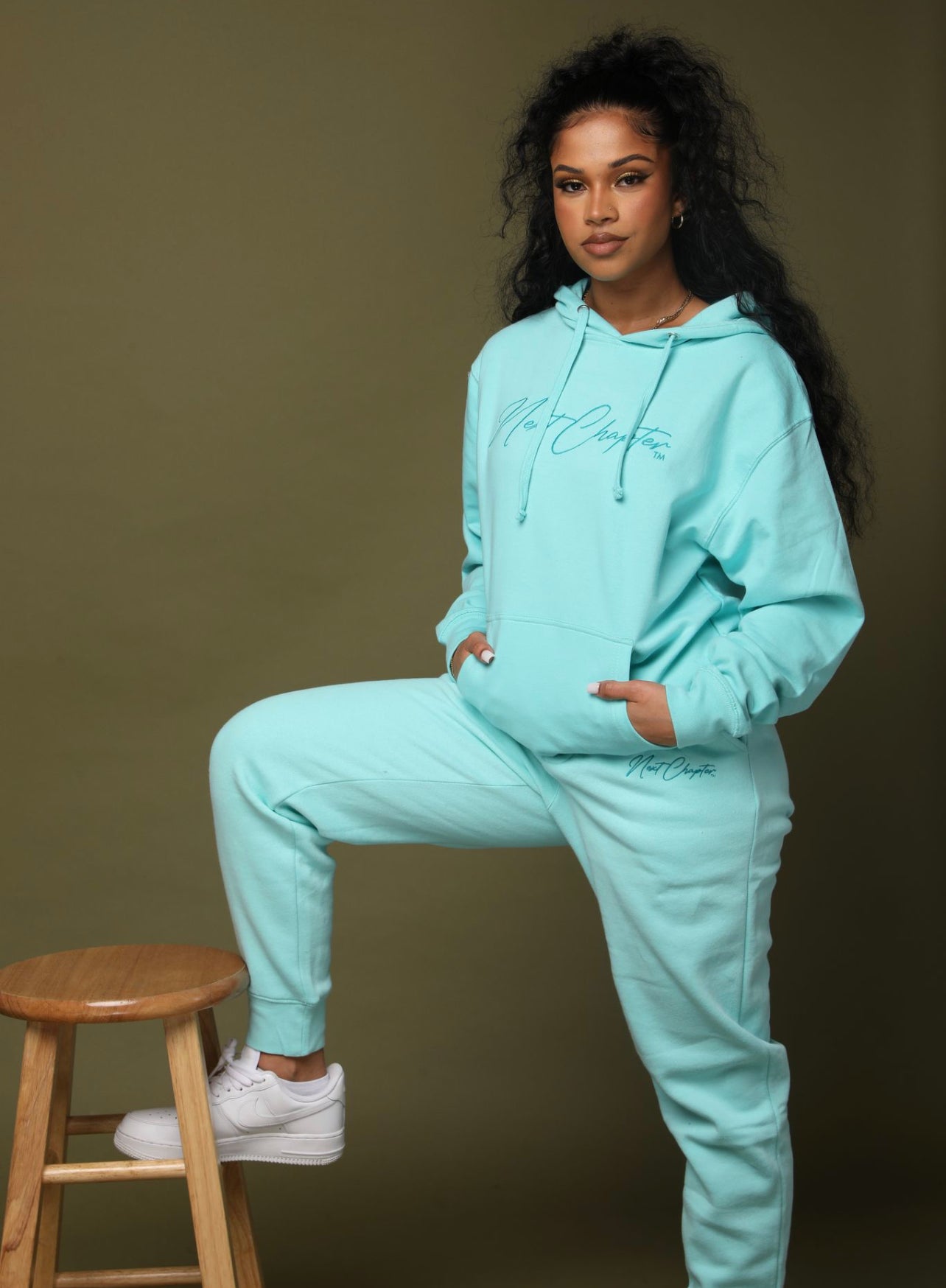 Heavy Blend Fleece Hoodie Sweatsuit Mint