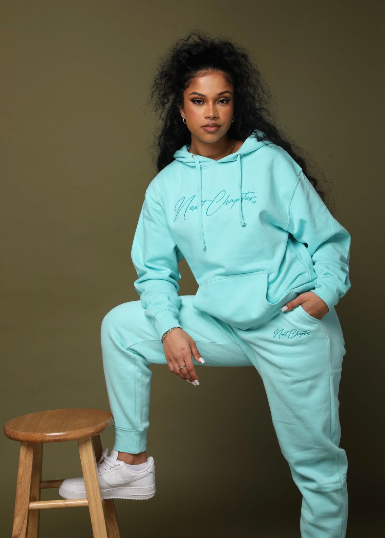 Heavy Blend Fleece Hoodie Sweatsuit Mint